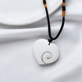 Natural Sun Shell 3cm Love necklace -20230509WHI